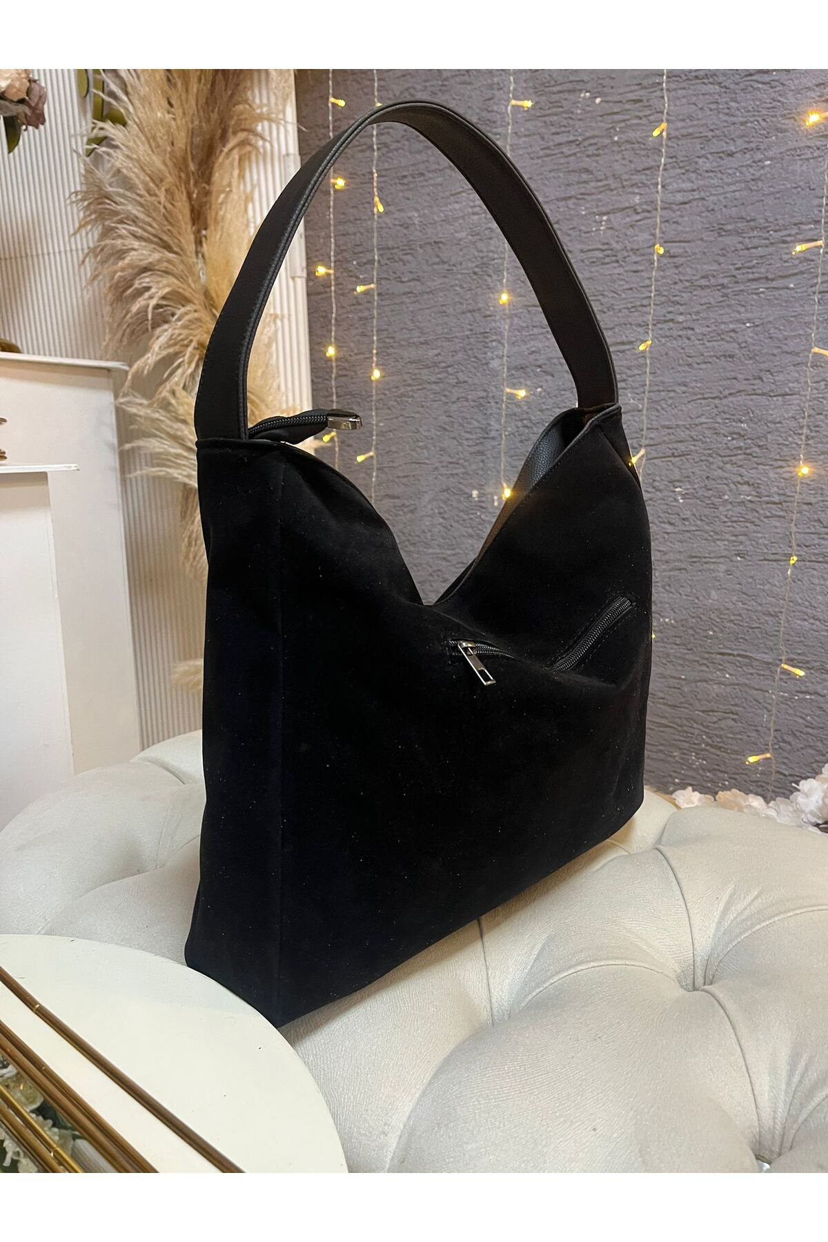 Hbs Deri Sapli Süet Omuz Geniş Çanta