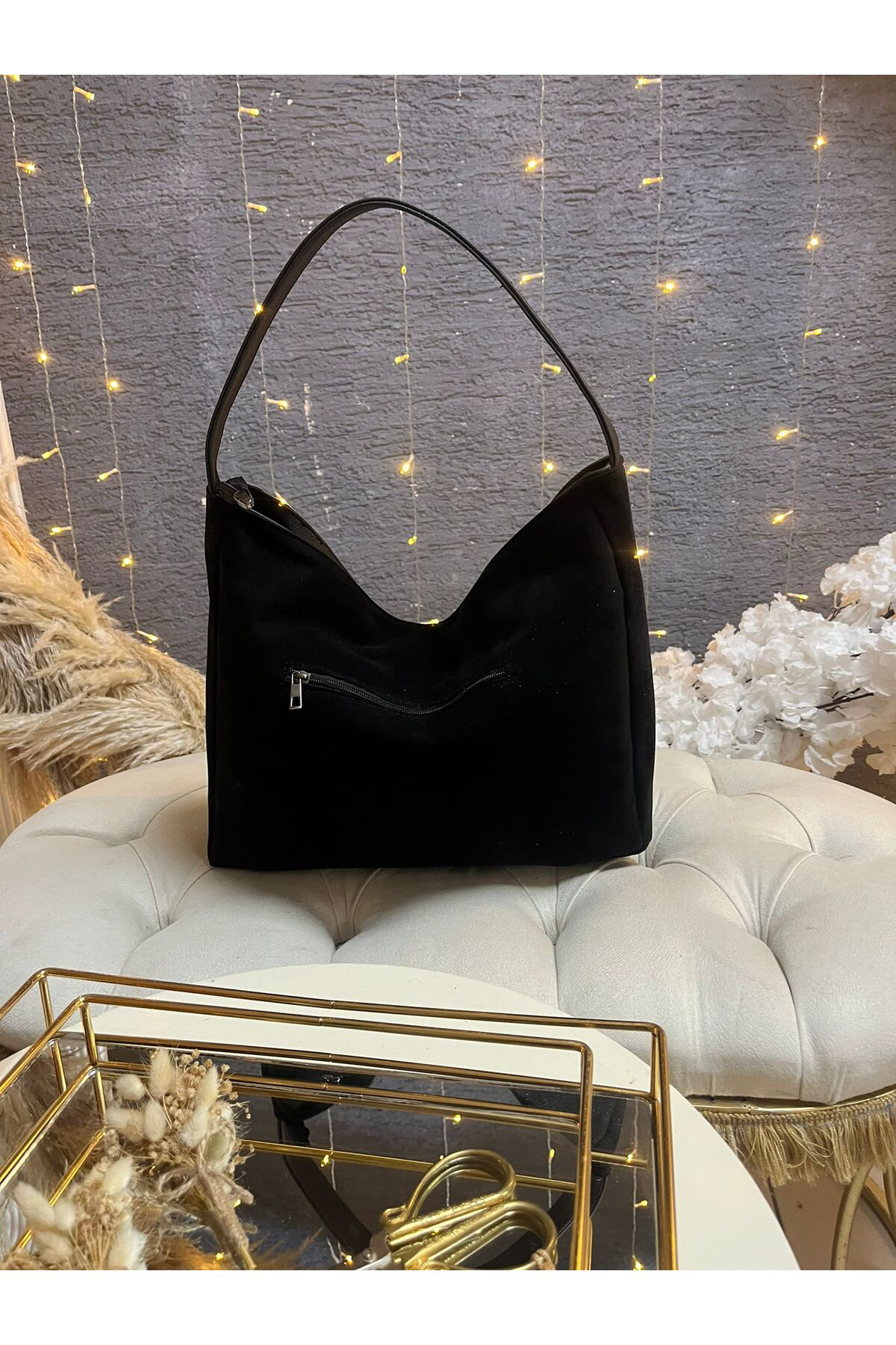 Hbs Deri Sapli Süet Omuz Geniş Çanta