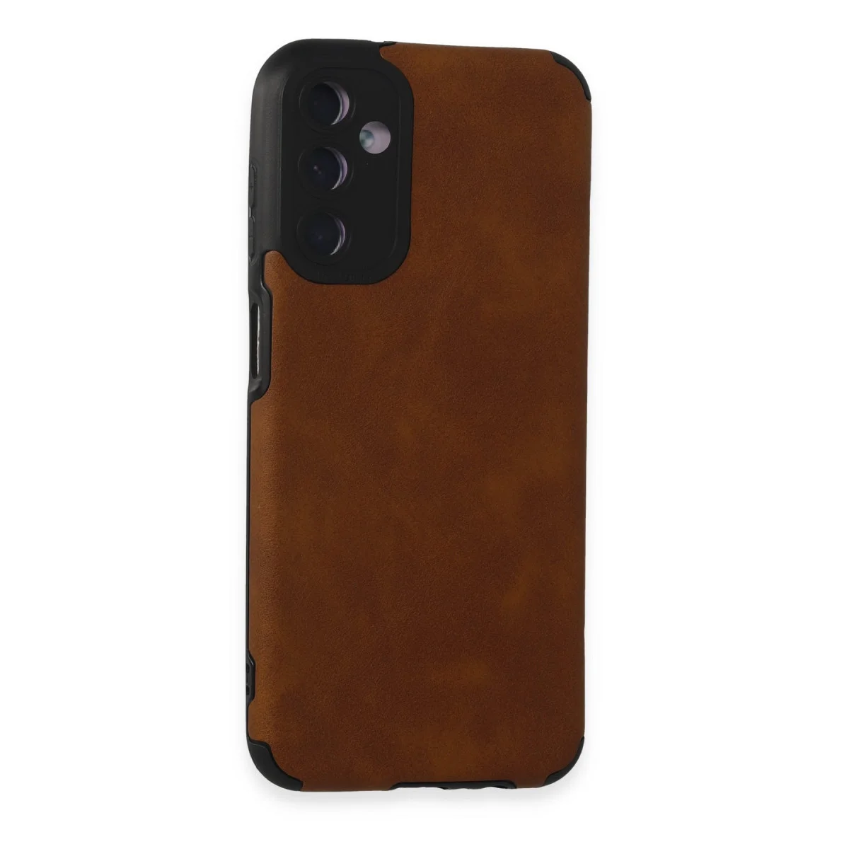 Deri Silikon Kılıf Galaxy M14 5G Kahverengi - 360° Tam Koruma ve Loop Tasarımı