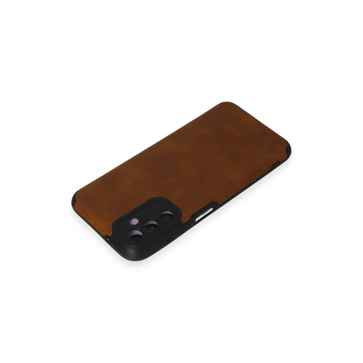 Deri Silikon Kılıf Galaxy M14 5G Kahverengi - 360° Tam Koruma ve Loop Tasarımı