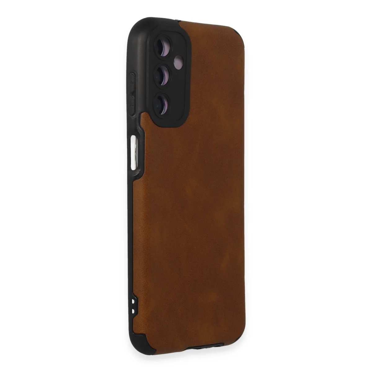 Deri Silikon Kılıf Galaxy M14 5G Kahverengi - 360° Tam Koruma ve Loop Tasarımı