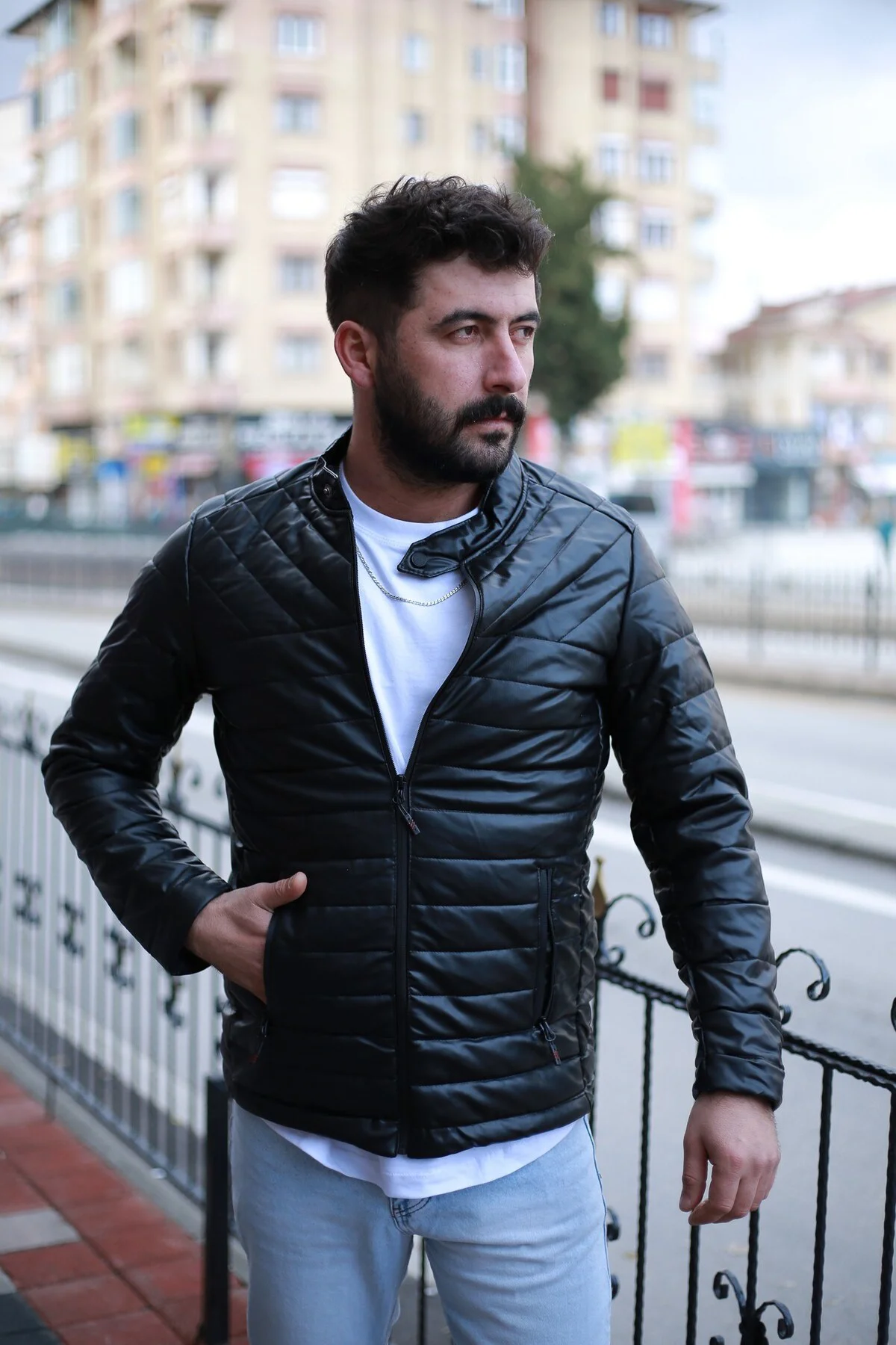 Deri Şişme Astarlı Mont