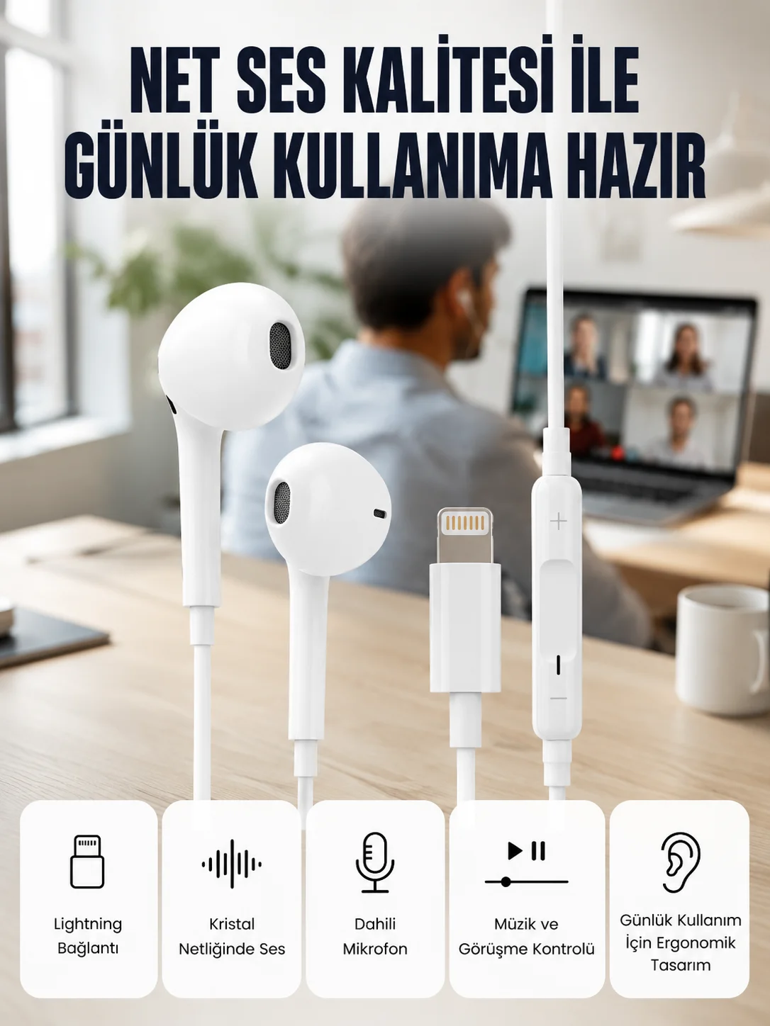 Derin Bas ve Net Ses Özellikli Kulak İçi Kulaklık Yeni Nesil