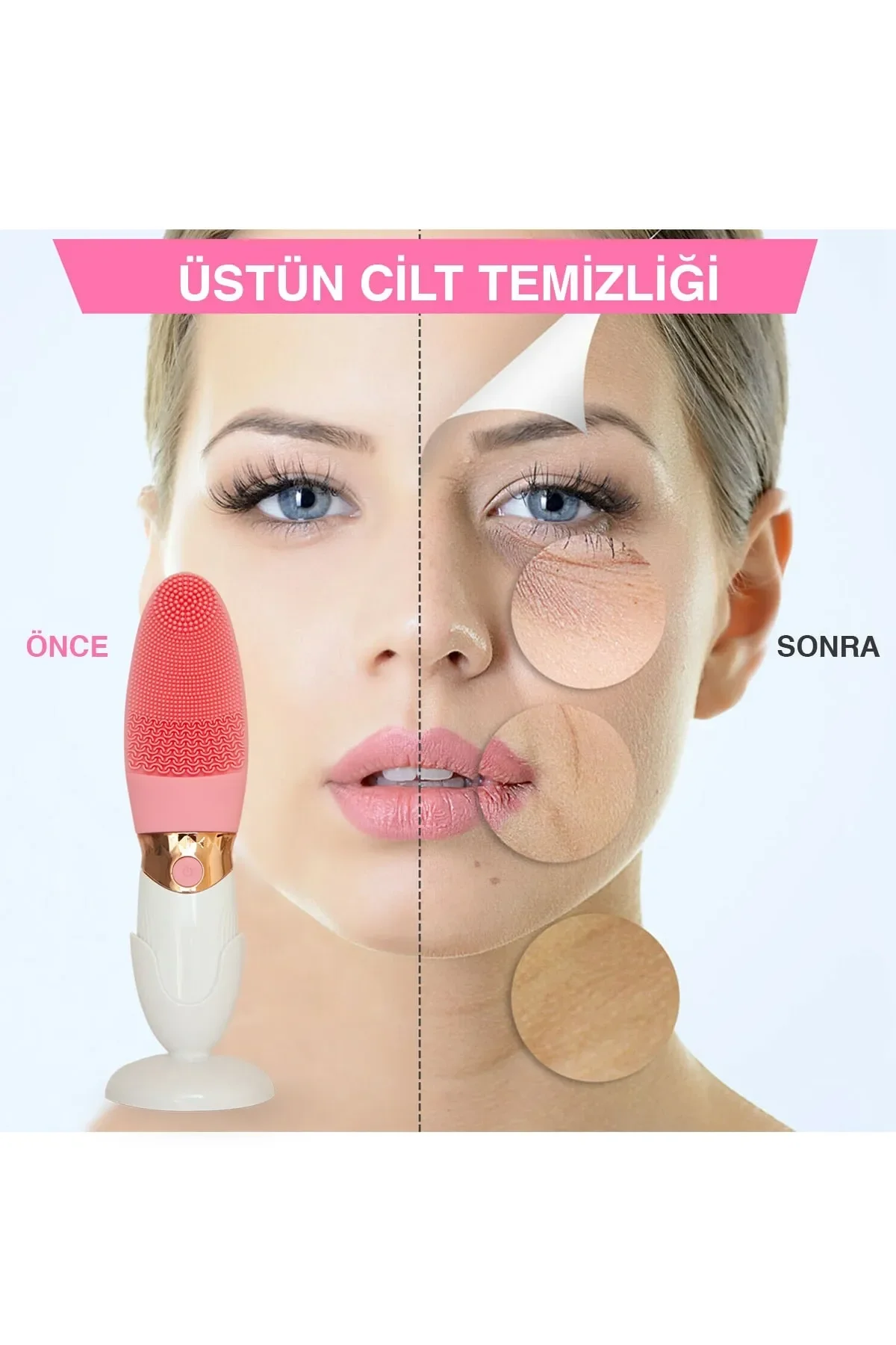 Derin Gözenek Temizliği İçin İnce Kaba Silikon Uçlu Elektrikli Yüz Temizleme Fırçası Fiyatı, Yorumları ve Özellikleri