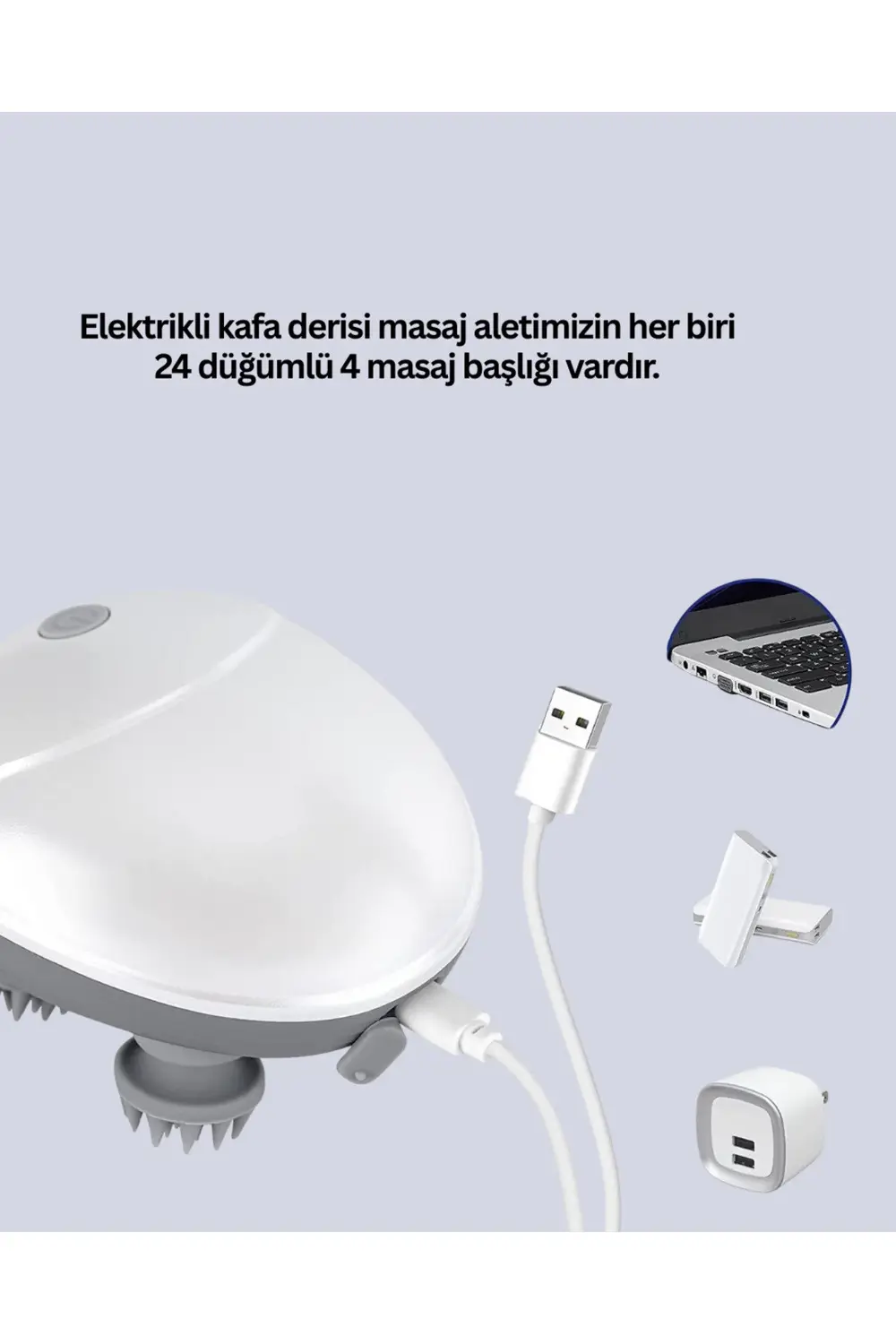 Derin Masaj Sağlayan Elektrikli Kafa Masaj Aleti