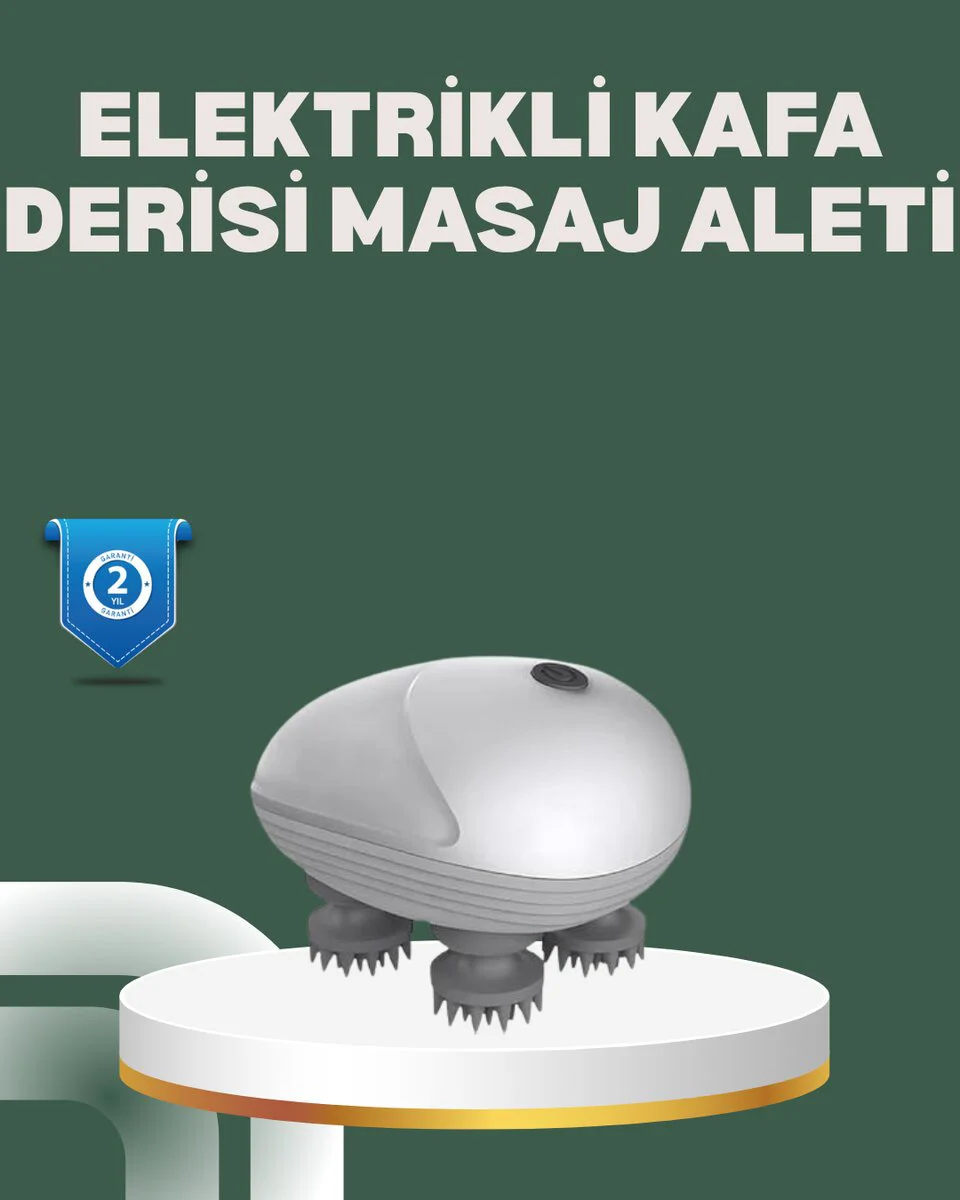 Derin Masaj Sağlayan Elektrikli Kafa Masaj Aleti - Stres Giderici Kablosuz Şarjlı Masaj Seti