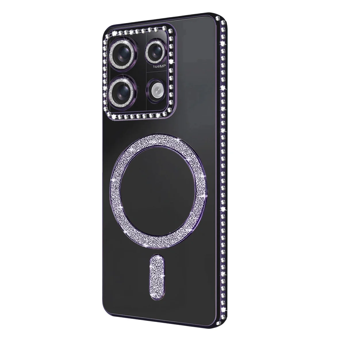 Derin Mor Joke Simli Magneticsafe Kılıf - 13C Cep Telefonu Kılıfı, Parlak Tasarım ve Tam Koruma