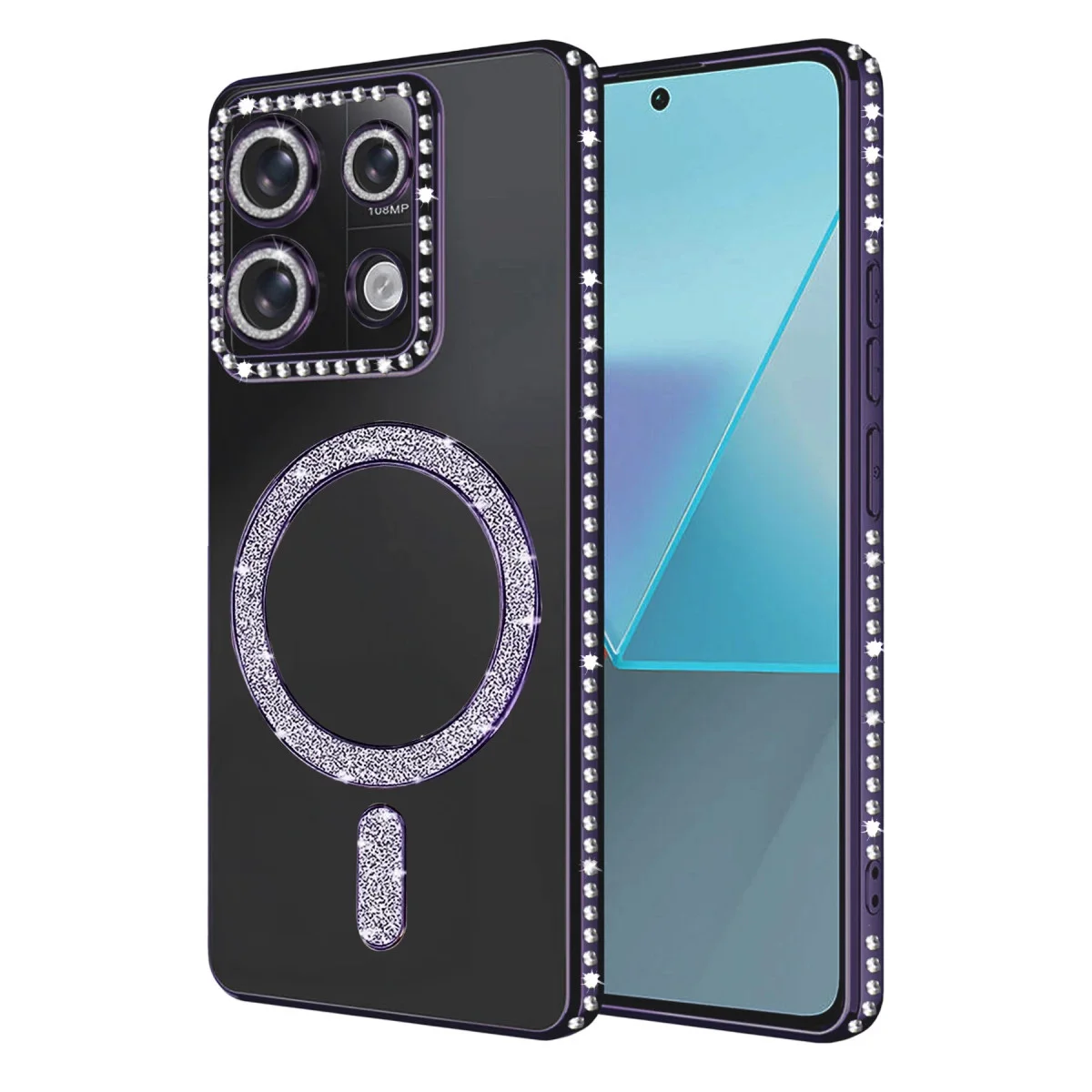 Derin Mor Joke Simli Magneticsafe Kılıf - 13C Cep Telefonu Kılıfı, Parlak Tasarım ve Tam Koruma