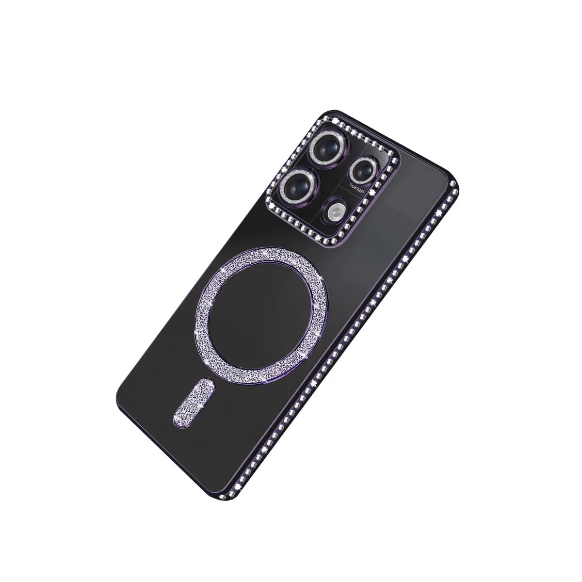 Derin Mor Joke Simli Magneticsafe Kılıf - 13C Cep Telefonu Kılıfı, Parlak Tasarım ve Tam Koruma