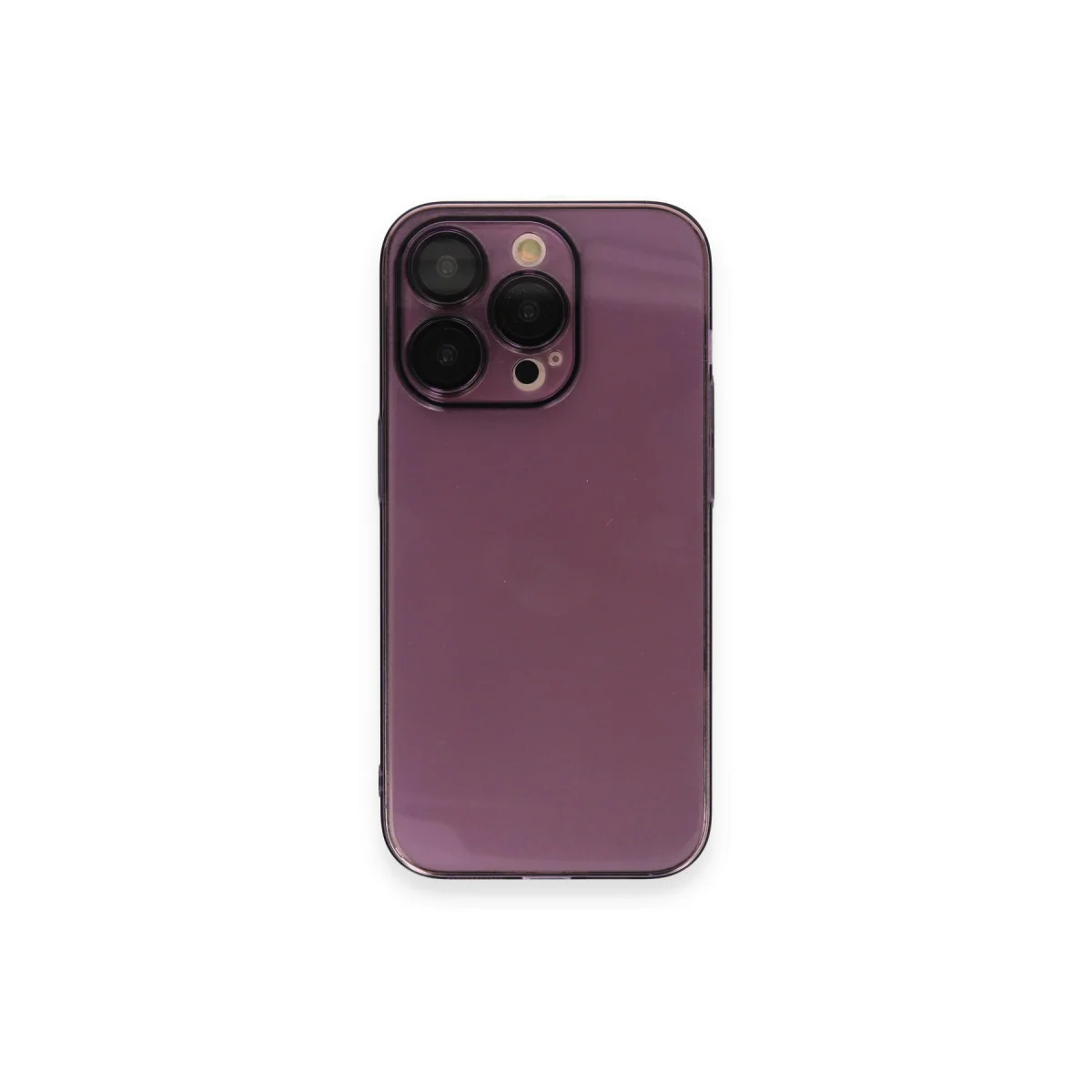 Derin Mor Lensli Kılıf - iPhone 13 Pro Max Sağlam ve Şık Koruma