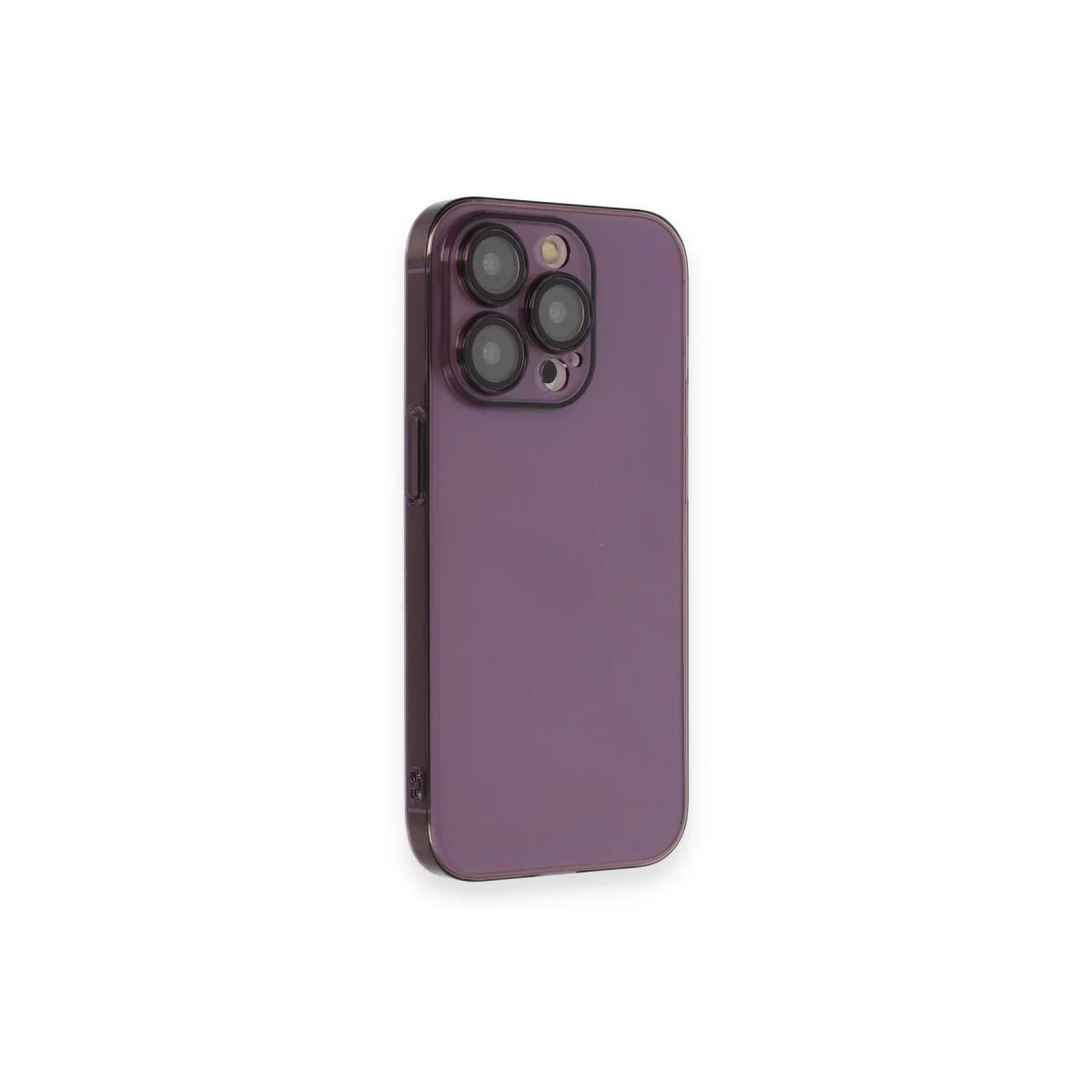 Derin Mor Lensli Kılıf - iPhone 13 Pro Max Sağlam ve Şık Koruma