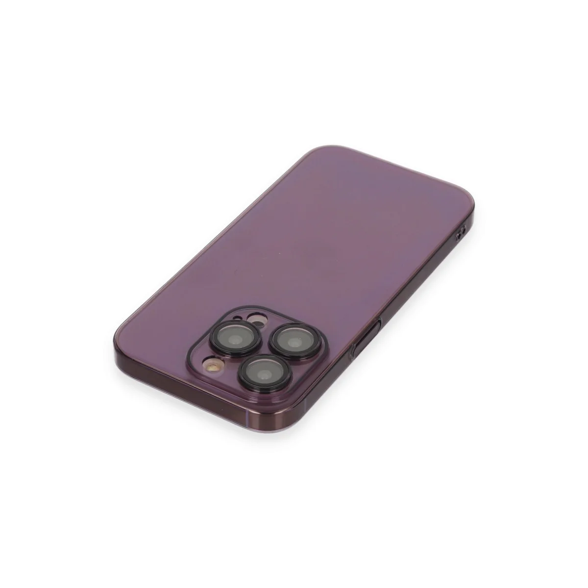 Derin Mor Lensli Kılıf - iPhone 13 Pro Max Sağlam ve Şık Koruma