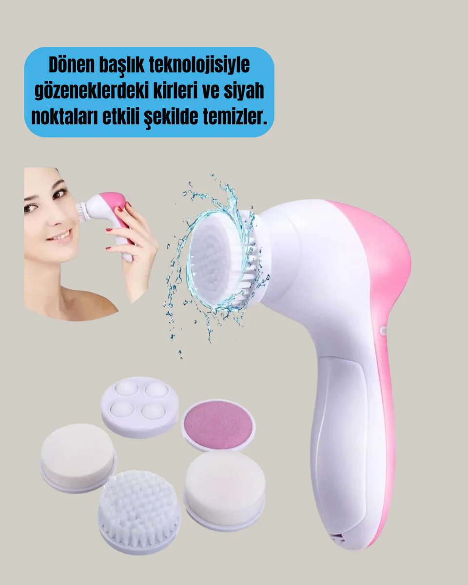 Derin Temizleme ve Masaj Yüz Bakım Aleti - 2 Hızlı & 5 Başlıklı Cilt Yenileme Fiyatı, Yorumları ve Özellikleri
