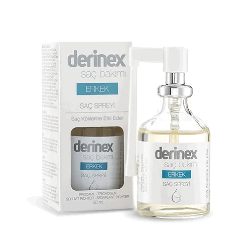 Derinex Erkek Saç Dökülmesine Etkili Sprey 50 ml Derinex Erkek Saç Dökülmesine Etkili Sprey 50 ml