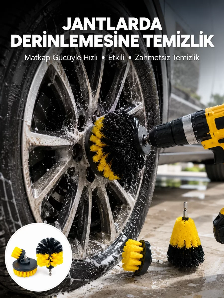 Derinlemesine Temizlik İçin Dayanıklı Kıllı Matkap Fırçası