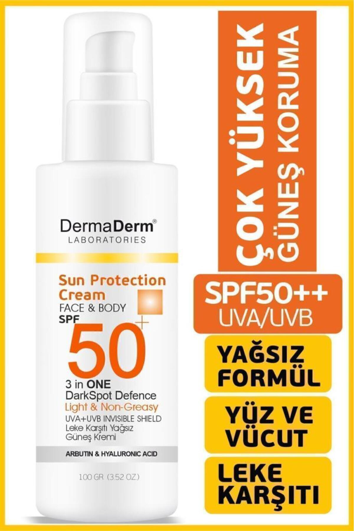 Dermaderm Face Ve Body 3 In 1 Darkspot Leke Karşıtı Kremi Spf 50 