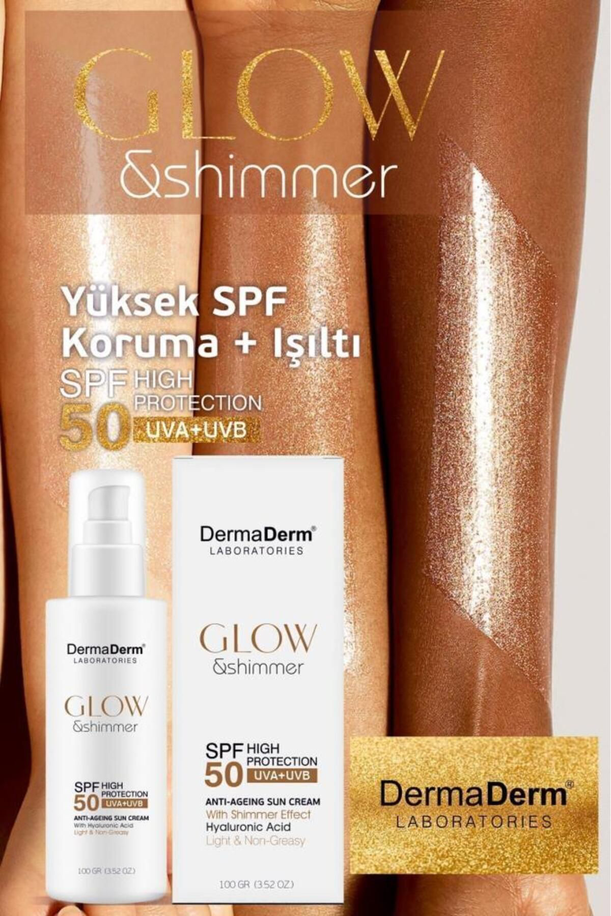 Dermaderm Laboratories Dermaderm Glow Ve Shimmer Simli Güneş Kremi Spf 50 100 Gr