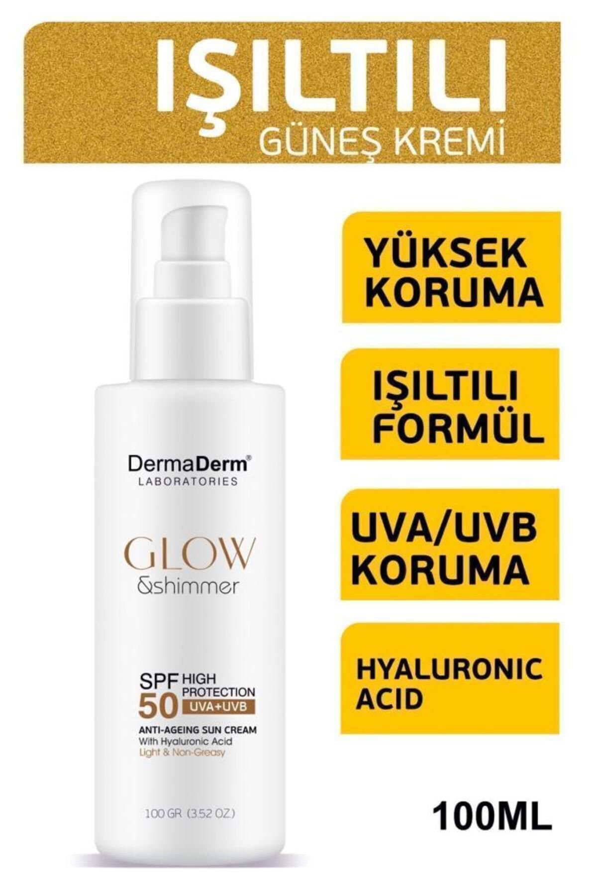 Dermaderm Laboratories Dermaderm Glow Ve Shimmer Simli Güneş Kremi Spf 50 100 Gr
