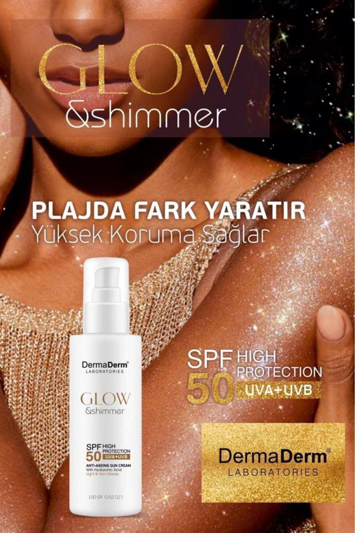Dermaderm Laboratories Dermaderm Glow Ve Shimmer Simli Güneş Kremi Spf 50 100 Gr