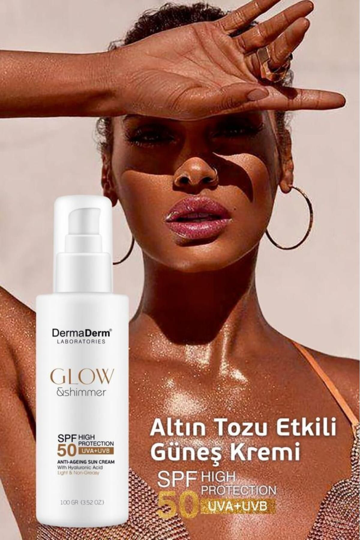 Dermaderm Laboratories Dermaderm Glow Ve Shimmer Simli Güneş Kremi Spf 50 100 Gr