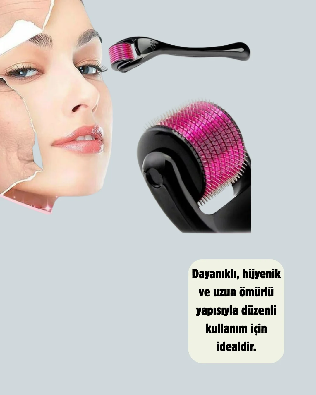 Dermaroller 1 mm Akne İzleri ve Çatlak Giderici Cilt Bakım Aleti Dermaroller 1 mm Akne İzleri ve Çatlak Giderici Cilt Bakım Aleti