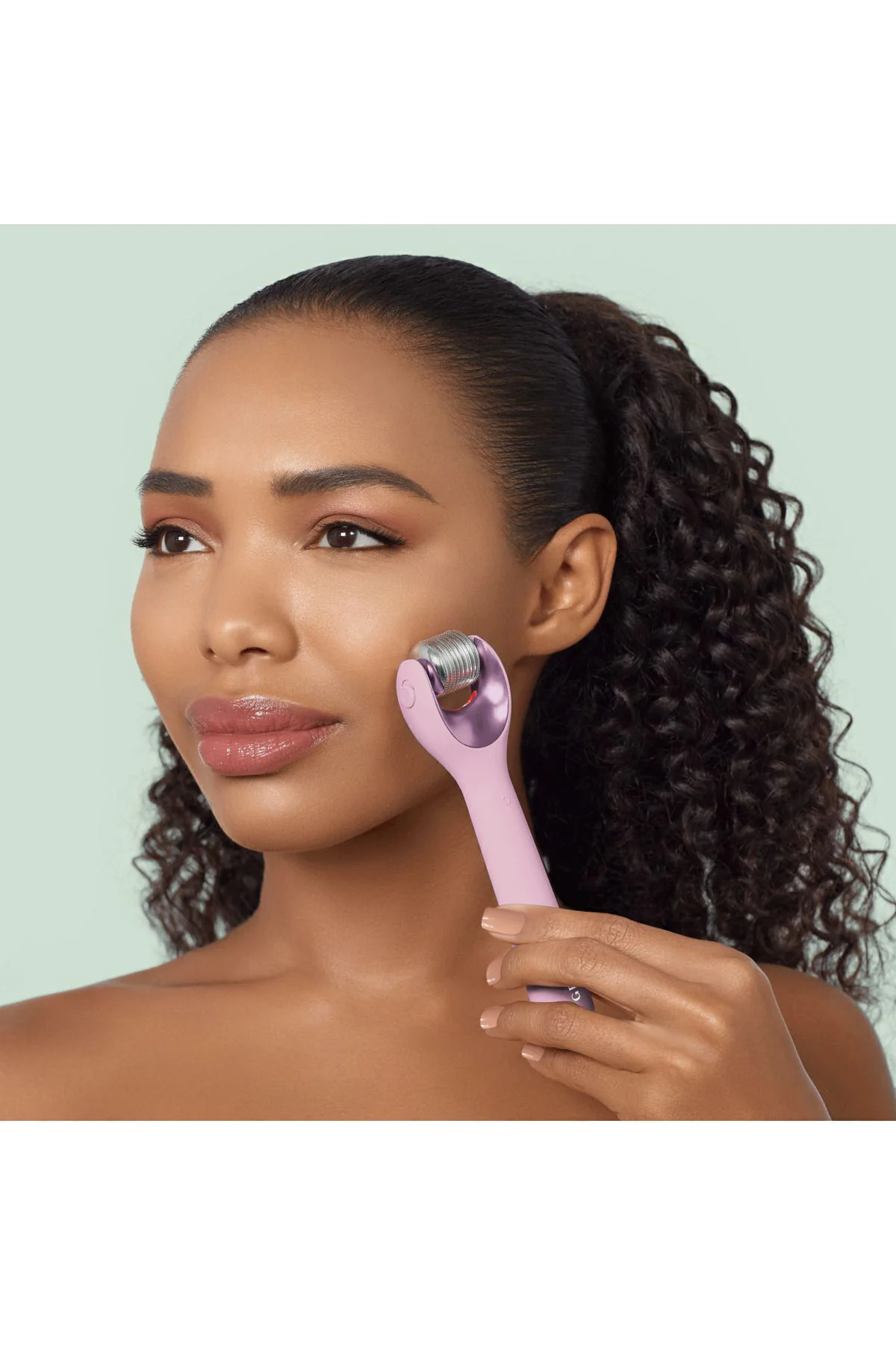 Dermaroller Bakım Cihazı (Mikro İğneli, Buz Başlığı, Pembe Kuvars