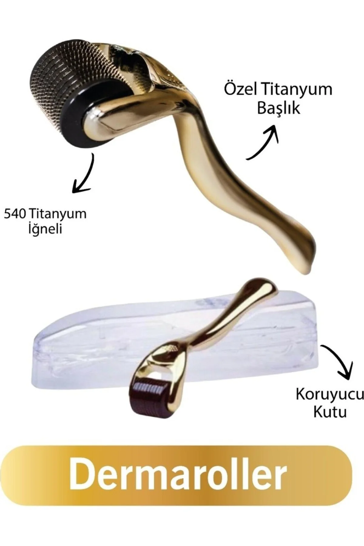 Dermaroller Saç, Yüz, Vücut Masaj Aleti, Yenilenmiş Iğne Titanyum