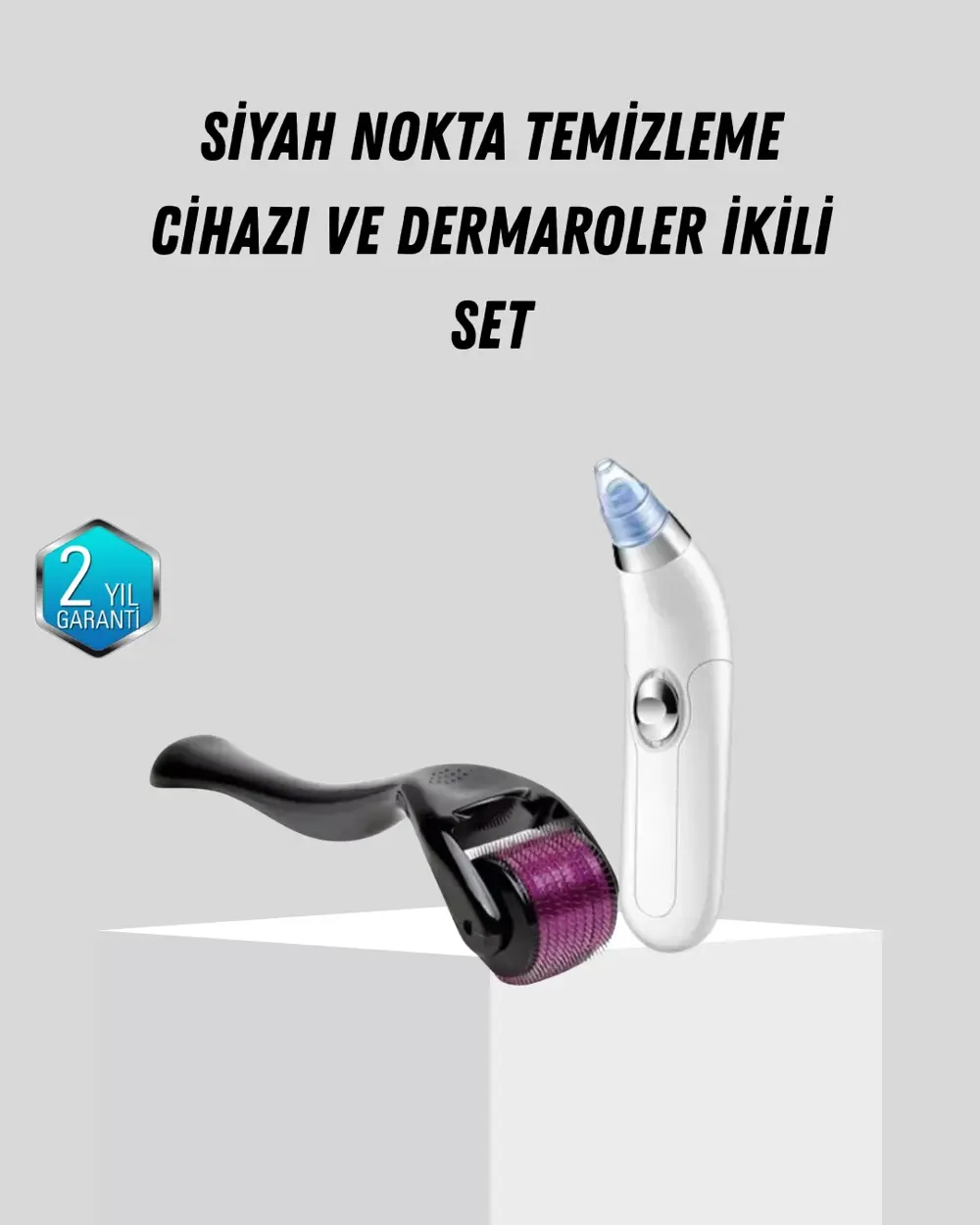 Dermaroller ve Vakumlu Siyah Nokta Temizleme Cihazı 2’li Cilt Bak