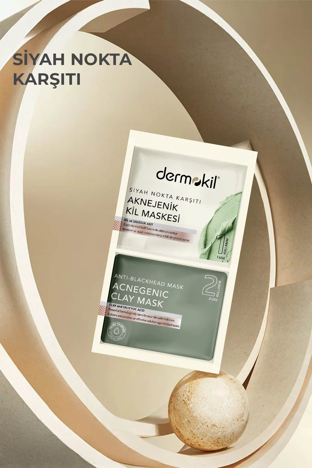 DERMOKİLSiyah Nokta Karşıtı Kil Maskesi 2* 7.5 ml