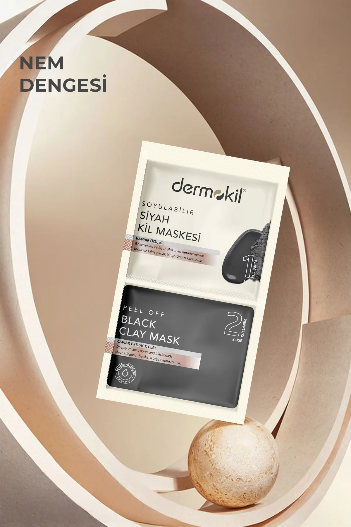 DERMOKİLSoyulabilir Siyah Kil Maskesi 2* 7.5 ml