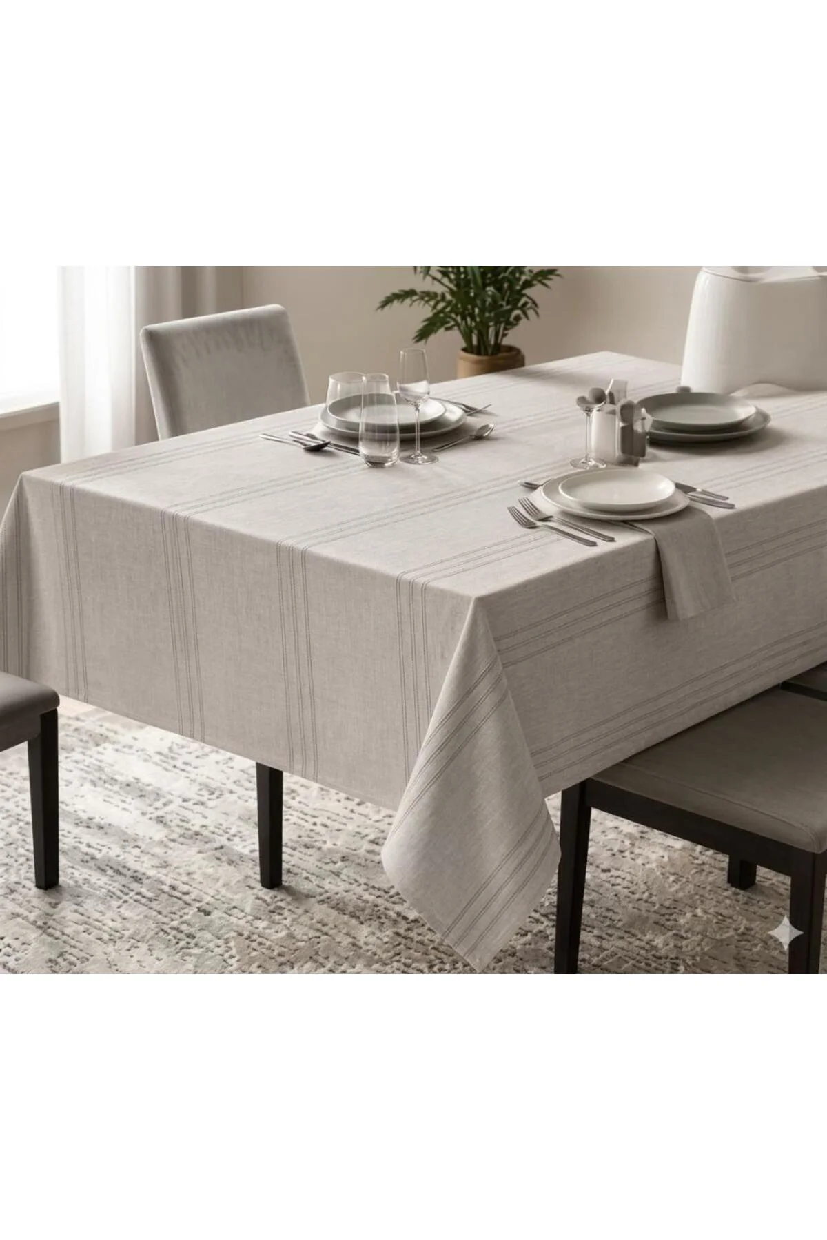 Dertsiz Masa Örtüsü 160X220 Taş Rengi