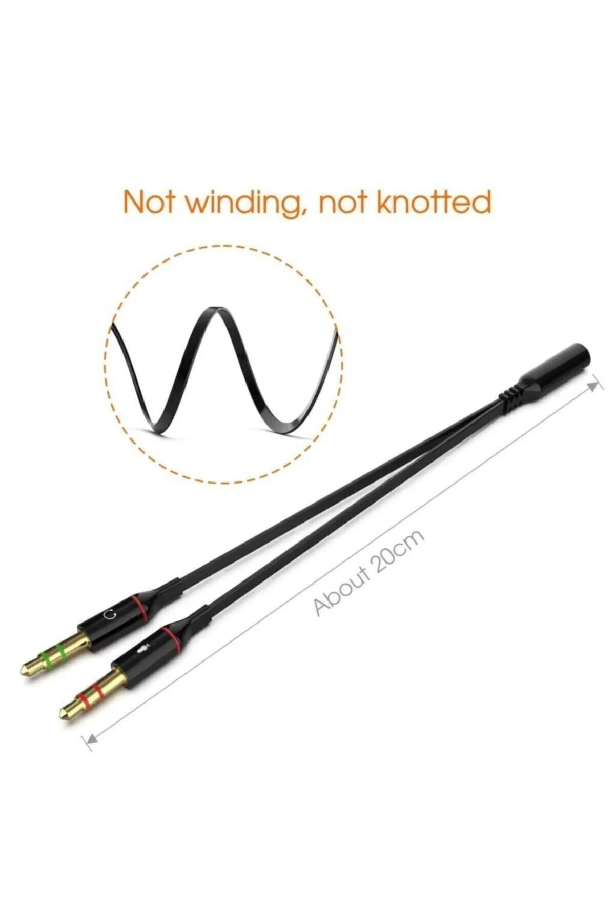 Derwell 3.5 Mm Aux Kulaklık Mikrofon Dönüştürücü Birleştirici Kab