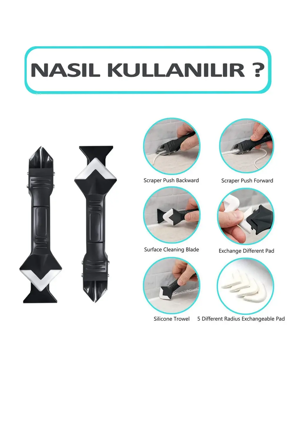 Derz Temizleyici Bıçak Silikon Sökücü Alet Havuz İnşaat Banyo Kor