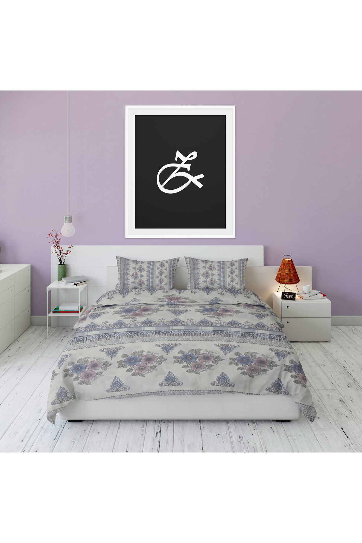 Beautiful Bird Desenli %100 Pamuklu Tek Kişilik Nevresim Takımı Çarşaflı Yatak Ö