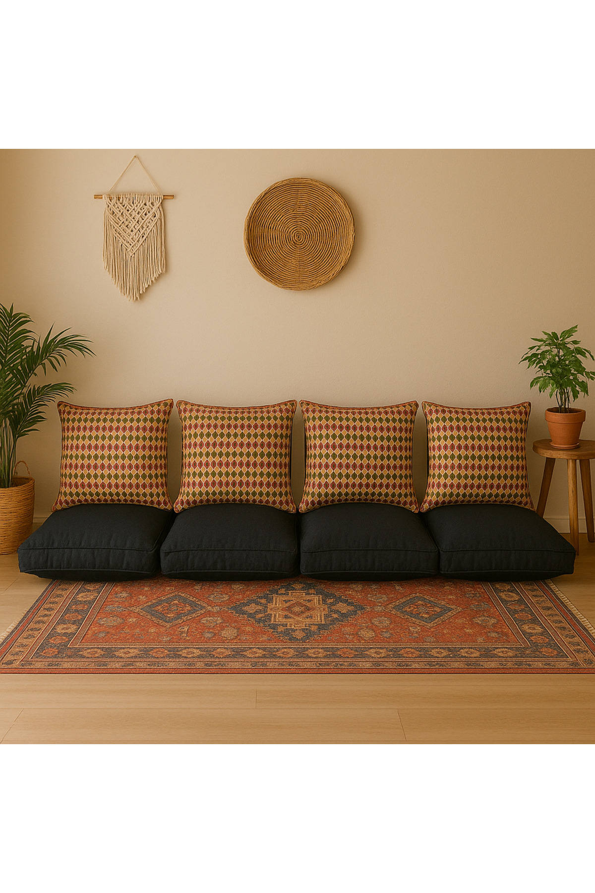 Desenli Bahçe Minderi,Balkon Minderi ,Petek önü, kreş , Şark Köş.