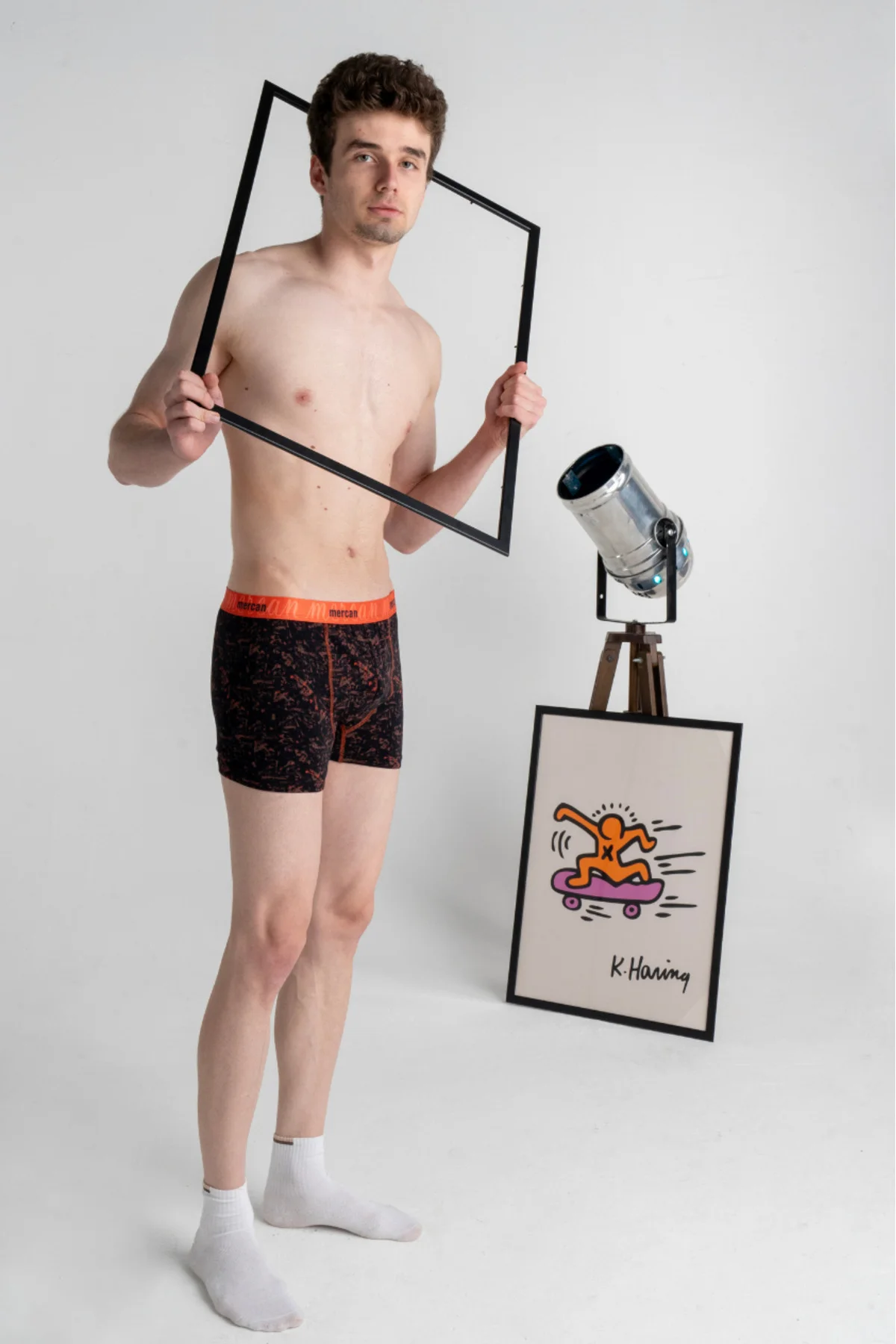 Desenli Boxer Picasso Baskılı Pamuklu Erkek Boxer