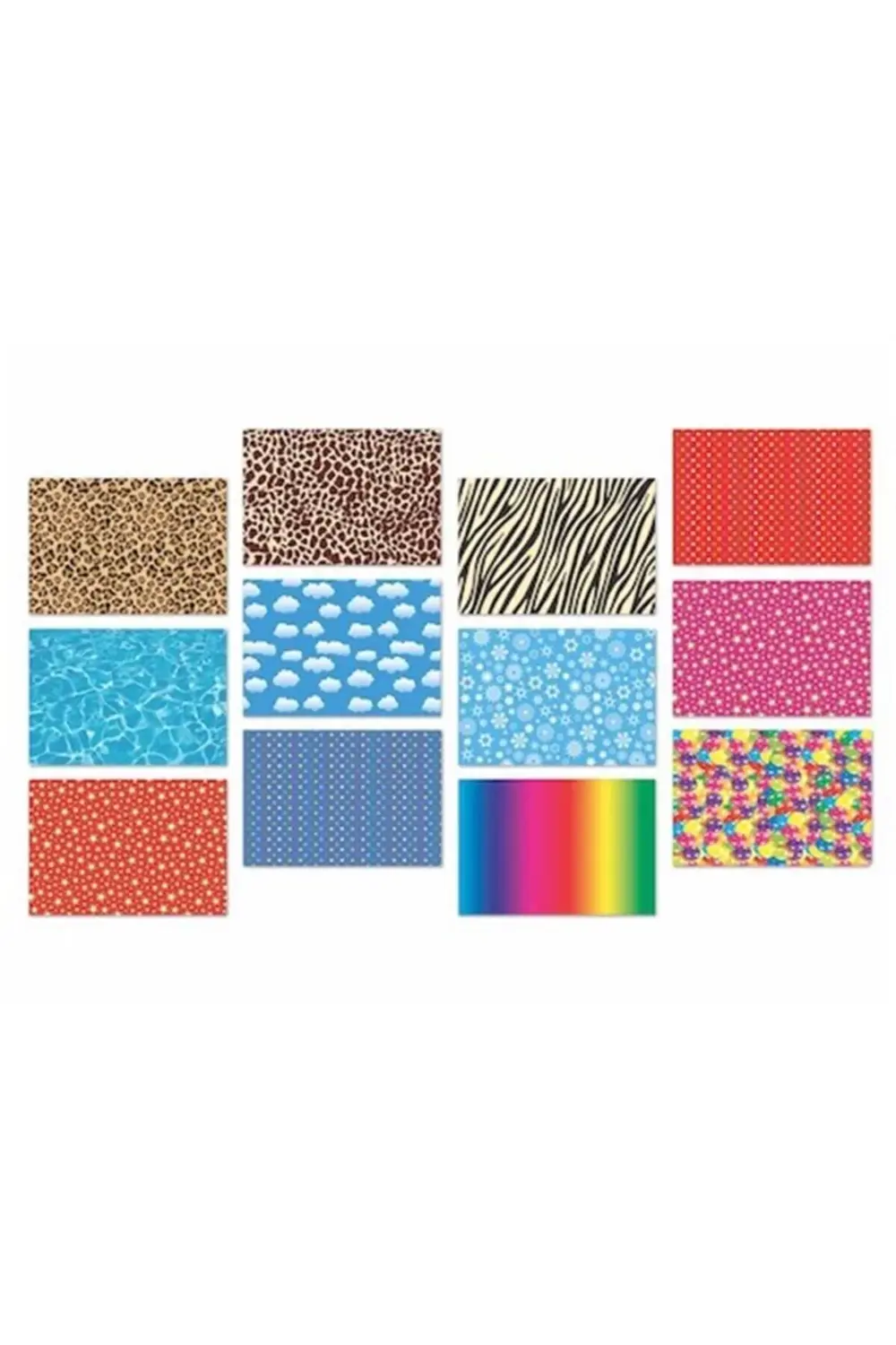Desenli Fon Kartonu 35x50 Cm 12 Li Karışık Renklerde 200951-99