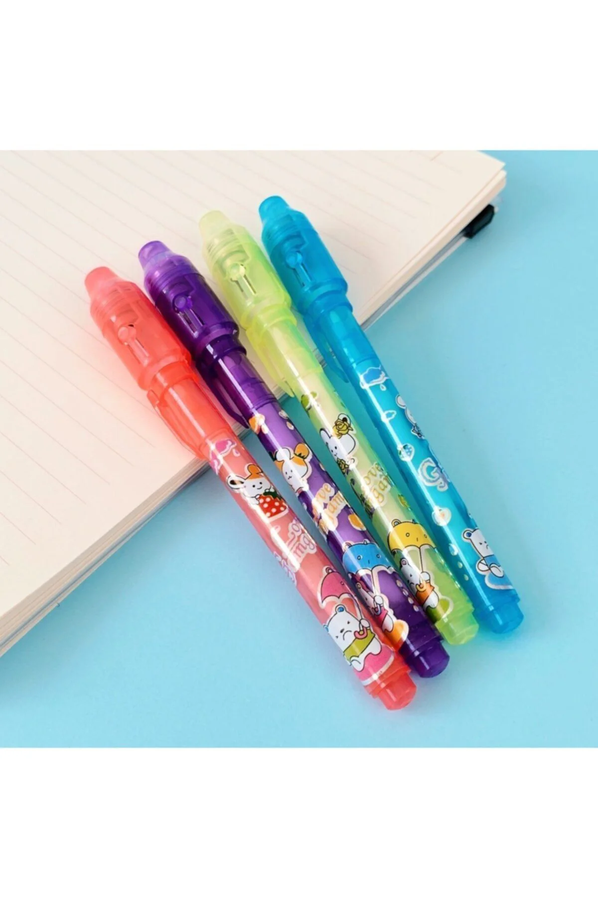 Desenli Işıklı Sihirli Görünmez Kalem  6 Adet