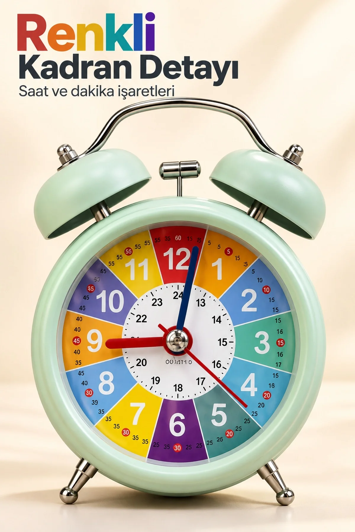 Desenli Kadranlı Analog Masa Saati Alarm Özellikli Desenli Kadranlı Analog Masa Saati Alarm Özellikli - Görsel 6