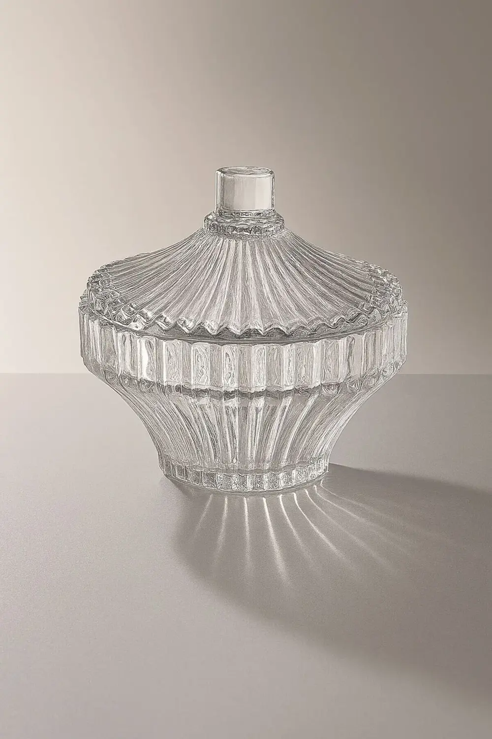 Desenli Kapaklı Cam Şekerlik – Şeffaf