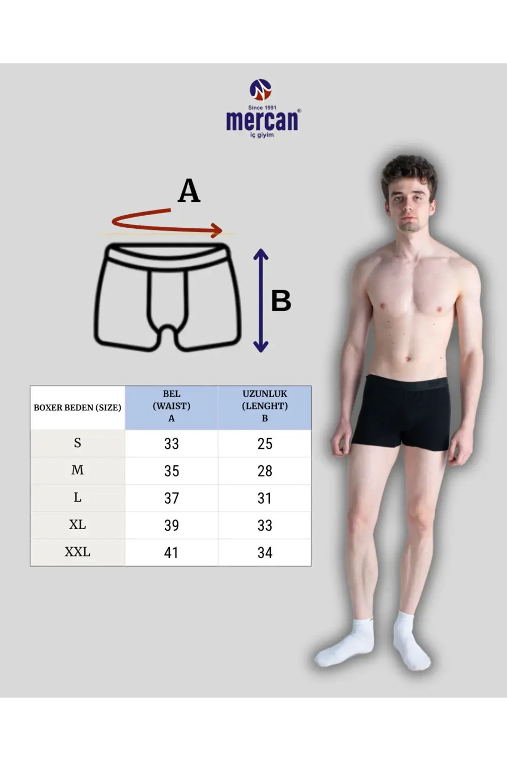 Desenli Likralı Pamuklu Baskılı Erkek Boxer - LOCAL