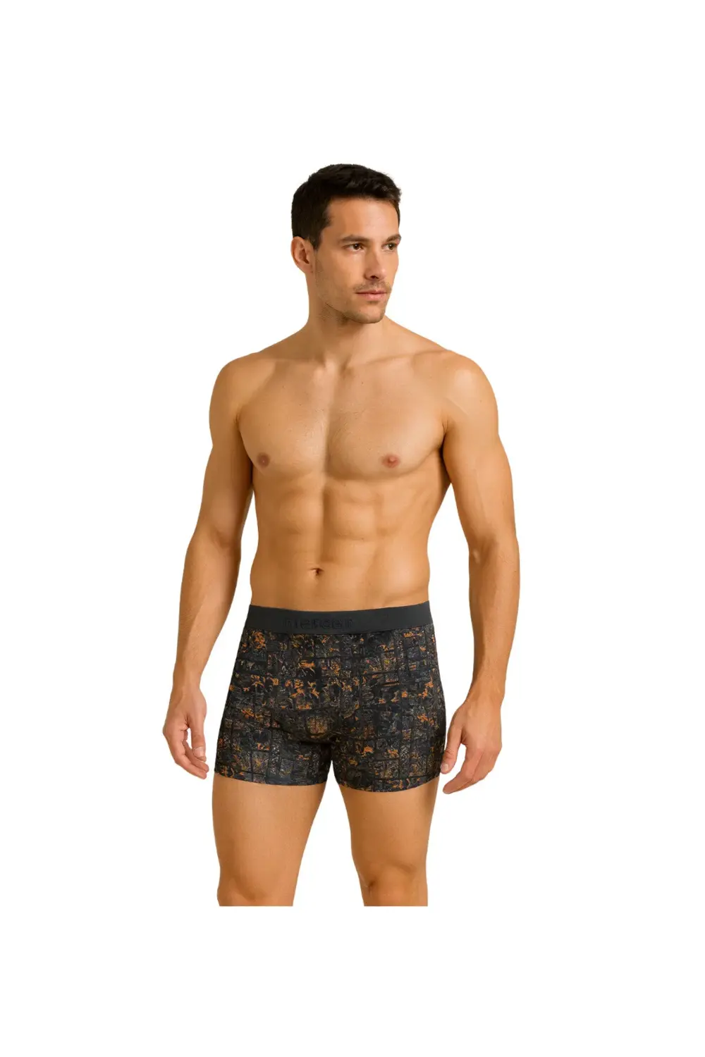 Desenli Likralı Pamuklu Baskılı Erkek Boxer - LOCAL