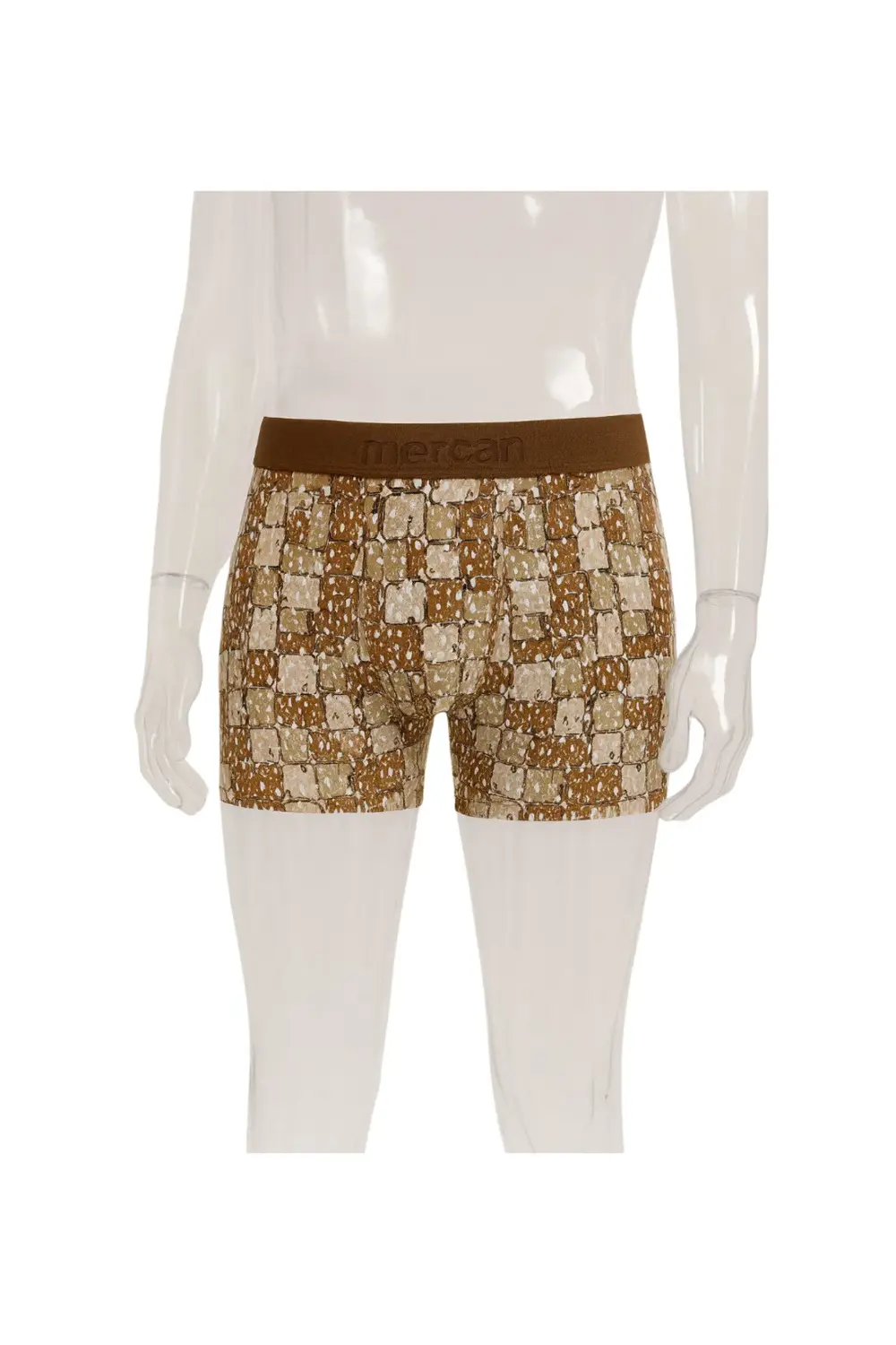 Desenli Likralı Pamuklu Baskılı Erkek Boxer - MOZAİK