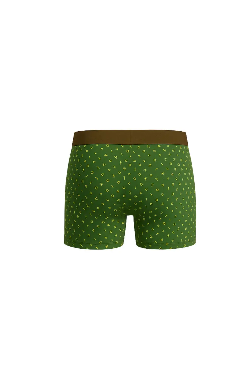 Desenli Likralı Pamuklu Baskılı Erkek Boxer - YEŞİL DEĞER