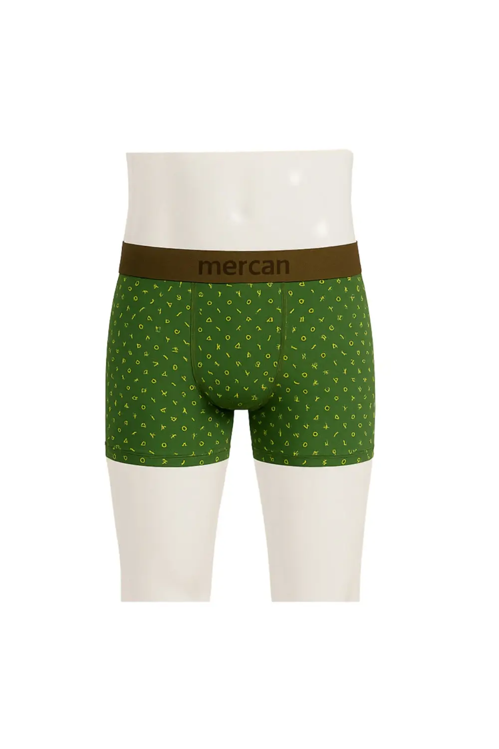 Desenli Likralı Pamuklu Baskılı Erkek Boxer - YEŞİL DEĞER