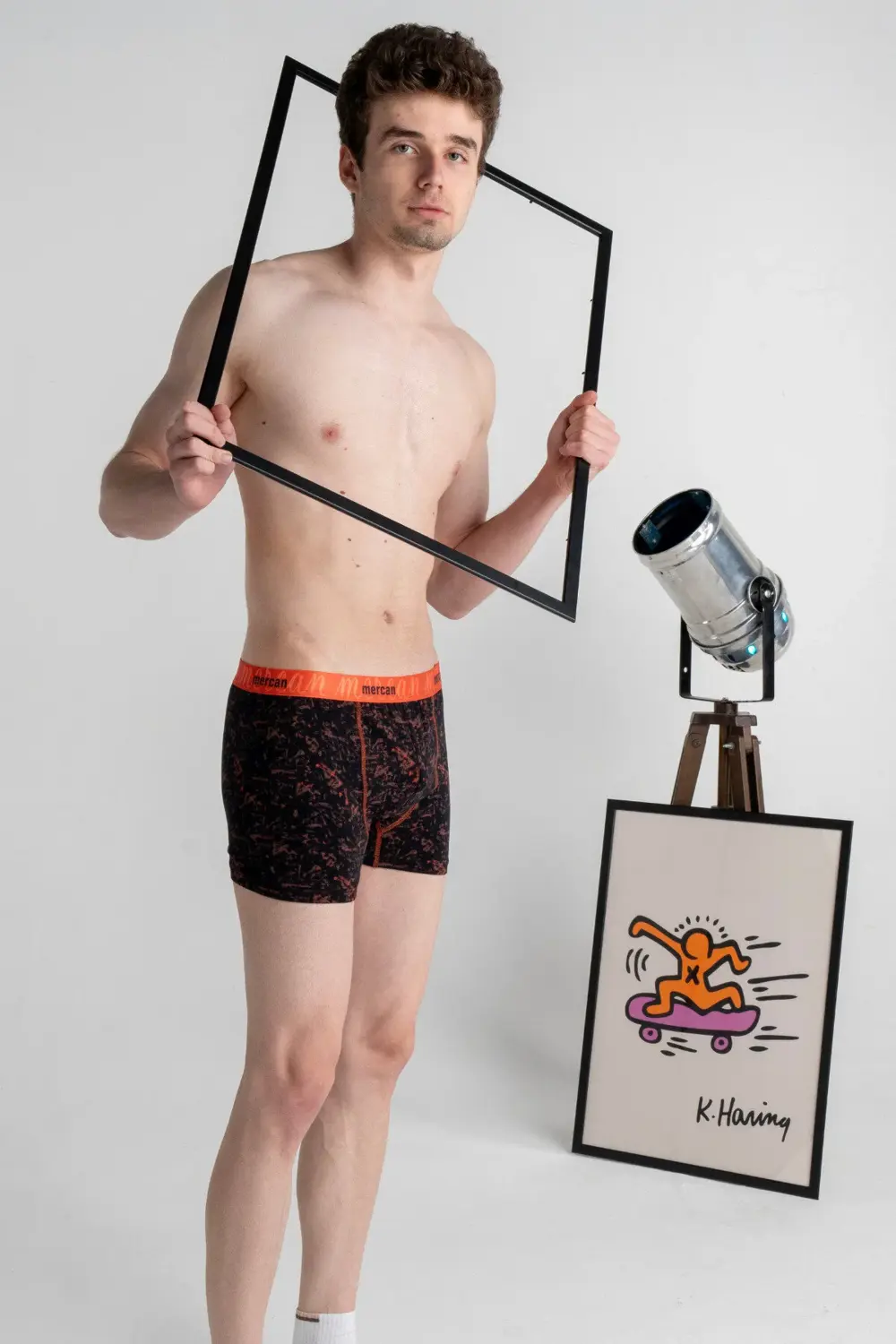 Desenli Likralı Pamuklu Esnek Erkek Baskılı Boxer - Picasso