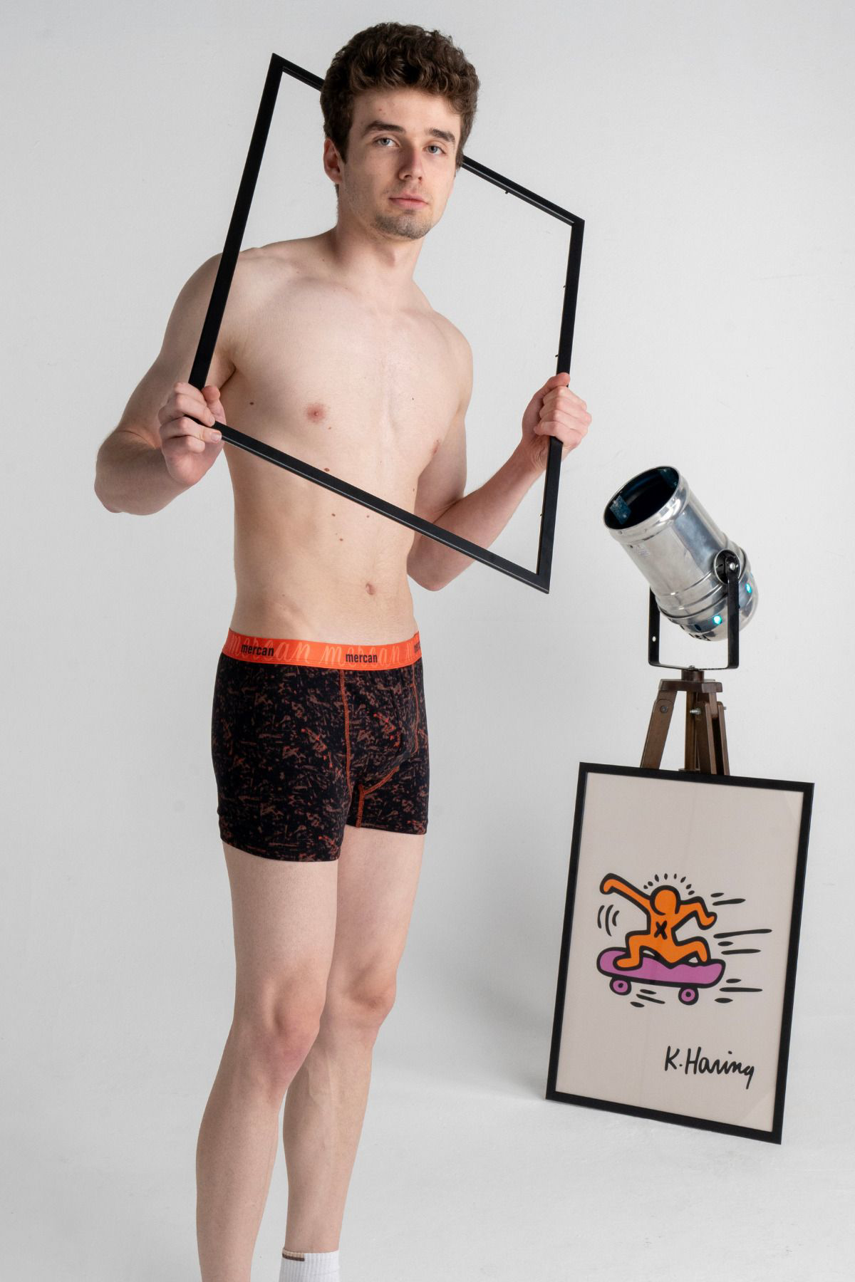 Mercan Desenli Likralı Pamuklu Esnek Erkek Baskılı Boxer - Picasso