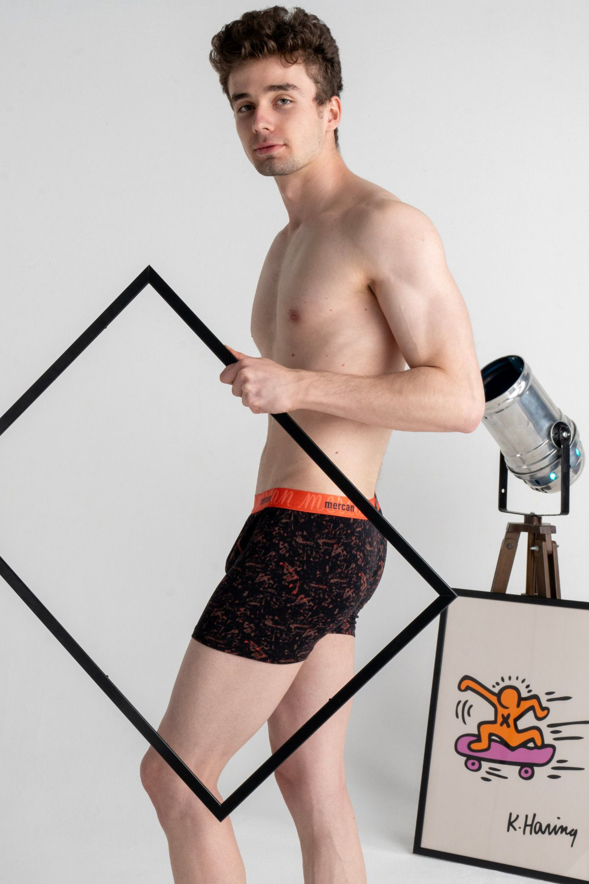 Mercan Desenli Likralı Pamuklu Esnek Erkek Baskılı Boxer - Picasso