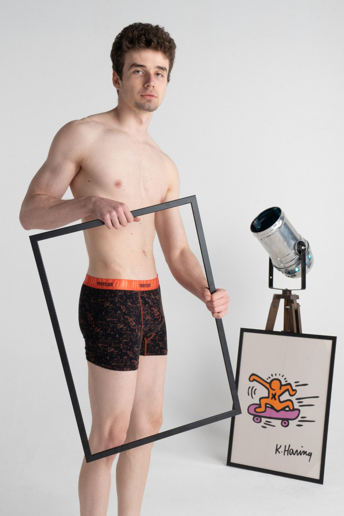 Mercan Desenli Likralı Pamuklu Esnek Erkek Baskılı Boxer - Picasso