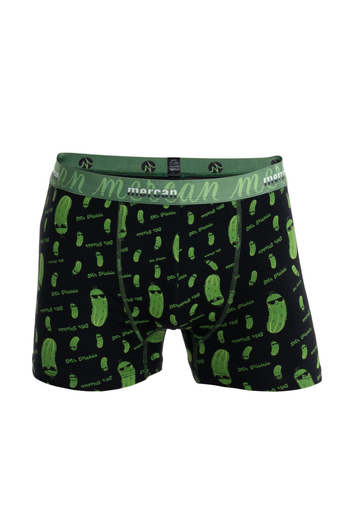 Mercan Desenli Likralı Pamuklu 'Mr. Pickle' Baskılı Erkek Boxer
